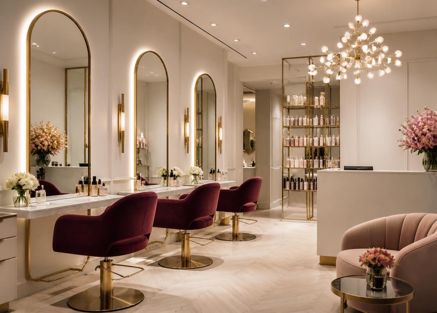 Pinkdose women's salon interior in Hubballi
